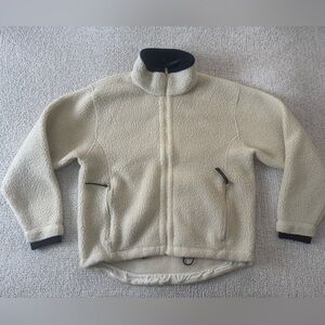L.L. Bean Off-White Sherpa Fleece with Zipper